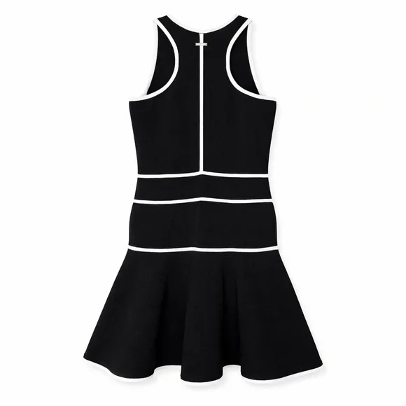 Dsquared2 Black White Piped Fit & Flare Dress Sz S Made in Italy - Picture 2 of 15